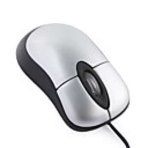800DPI Mini Optical Mouse with Retractable Wire - Silver Black