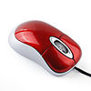 800DPI Mini Optical Mouse with Retractable Wire - Silver Red
