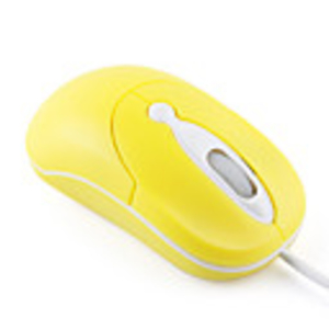 800DPI Wired Mini Optical Mouse - Yellow