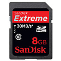 8GB SanDisk Extreme SDHC Memory Card
