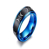 8mm 2-tone brushed triple goddess moon wicca pagan wedding bands pentagram wiccan tungsten ring for men, size 9