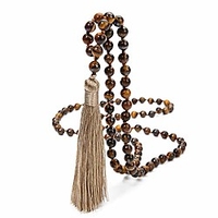 8mm beads chakra long mala necklace natural stone meditation statement necklace japa yoga buddhist rosary prayer charm beaded tassel necklace