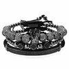 8mm crown king charm beads bracelet imperial crown king 18k gold pulseira bangle for men women bracelet (m)