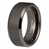 8mm gunmetal tungsten carbide rings for men women wedding bands matte finish beveled edges comfort fit