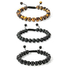 8mm natural stone bracelets for men bead bracelets braided adjustable