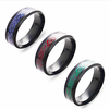 8mm red carbon fiber black celtic dragon ring for men beveled edges wedding band,  6-13