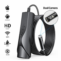 8mm Wifi Endoscope Camera Waterproof WiFi Borescope 1080P HD Dual Inspection Camera for Android Iphone iOS With 8 LED hard wire 3M