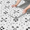 8pcs Creative Kitchen Bathroom Living Room Floor Stickers Non-slip Waterproof Wear-resistant Broken Floral Black Gray Terrazzo Floor Stickers miniinthebox