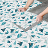 8pcs Creative Kitchen Bathroom Living Room Floor Stickers Non-slip Waterproof Wear-resistant Fashion Blue Terrazzo Floor Stickers miniinthebox