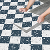 8pcs Creative Kitchen Bathroom Living Room Floor Stickers Non-slip Waterproof Wear-resistant Square Ink Blue Terrazzo Floor Stickers miniinthebox