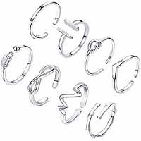 8pcs open adjustable rings for women dainty stacking rings knot arrow wave thumb knuckle rings set