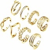 8pcs open toe rings set for women hypoallergenic adjustable flower knot simple arrow fingers joint tail ring band sandals foot jewelry