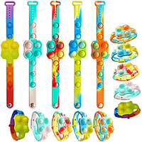 8PCS Pop Fidget Bracelets Toys Durable and AdjustableStress Relief Wristband Fidget Toys Sets Wearable Push Pop Bubbles Fidget Sensory Toy for Kids and Adults miniinthebox