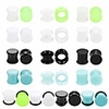 8pcs solid silicone double flared plugs ear gauges stretching ear expander piercing jewelry 4 pairs mixed color (12mm)