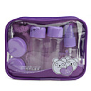 9 in 1 Carry-on Travel Toiletry Bag Kit with Bottles Jars