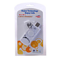 9-in-1 USB 2.0 SD MS SIM Card Reader (White)