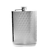 9 Oz hip Polished Stainless Steel Flask with Embossed pattern (Cubes)