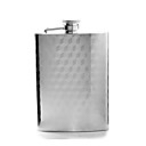 9 Oz hip Polished Stainless Steel Flask with Embossed pattern (Cubes)