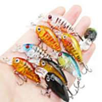 9 pcs Fishing Lures Hard Bait Minnow Floating Bass Trout Pike Sea Fishing Bait Casting Spinning Hard Plastic / Jigging Fishing / Freshwater Fishing / Bass Fishing / Lure Fishing / General Fishing
