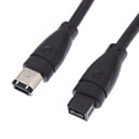 9 PIN/ 6PIN BILINGUAL FireWire 800 - FireWire 400 M/F Cable Black(1.8M)