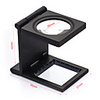 9005D 10x Metal Desk 2 LED Magnifier Optical Lens Black Foldable Printing Cloth Magnifying Glass W/ Scale Pointer Loupe