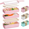 900ml Portable Lunch Box 3 Layer Wheat Straw Bento Boxes Microwave Dinnerware Food Storage Container Foodbox 3sets 1set miniinthebox