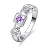 925 sterling silver created amethyst filled key to heart wedding ring band size 6