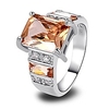925 sterling silver created morganite filled wide band engagement ring size 7
