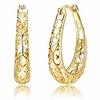 925 sterling silver filigree hoop earring for women girls gold plated gift for women