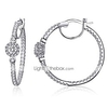 925 sterling silver hoop earrings round circle luminous cubic zirconia swarovski gold plated hoop earrings for women girls birthday party swarovski jewelry (push button lock)