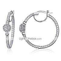 925 sterling silver hoop earrings round circle luminous cubic zirconia swarovski gold plated hoop earrings for women girls birthday party swarovski jewelry (push button lock)