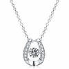 925 sterling silver pendant necklace dancing diamond stone cubic zirconia women gift