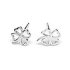 925 Sterling Silver Platinum Plated Clover Pattern Earrings