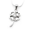 925 Sterling Silver Platinum Plated Clover Pendant with Shining Zircon