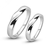 925 Sterling Silver Platinum Plated Couples Rings Set Of 2