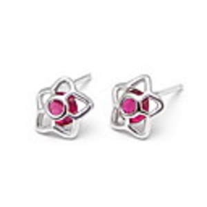 925 Sterling Silver Platinum Plated Jade Decoration Earrings