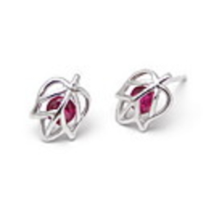 925 Sterling Silver Platinum Plated Jade Decoration Earrings