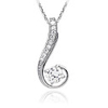 925 Sterling Silver Platinum Plated Pendant with Shining Rhinestone