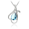 925 Sterling Silver Platinum Plated Pendant with Shining Rhinestone