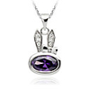 925 Sterling Silver Platinum Plated Pendant with Shining Rhinestone