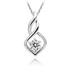 925 Sterling Silver Platinum Plated Pendant with Shining Rhinestone