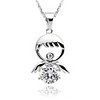 925 Sterling Silver Platinum Plated Pendant with Shining Rhinestone