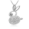 925 Sterling Silver Platinum Plated Pendant with Shining Rhinestone