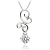 925 Sterling Silver Platinum Plated Pendant with Shining Rhinestone