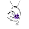 925 Sterling Silver Platinum Plated Pendant with Shining Rhinestone