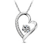 925 Sterling Silver Platinum Plated Pendant with Shining Rhinestone