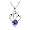 925 Sterling Silver Platinum Plated Pendant with Shining Rhinestone