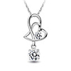 925 Sterling Silver Platinum Plated Pendant with Shining Rhinestone