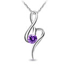 925 Sterling Silver Platinum Plated Pendant with Shining Rhinestone