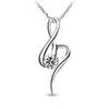 925 Sterling Silver Platinum Plated Pendant with Shining Rhinestone